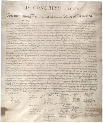 Declaration of Independence, 1776, 1st January 1823 (facsimile on vellum) by William James Stone